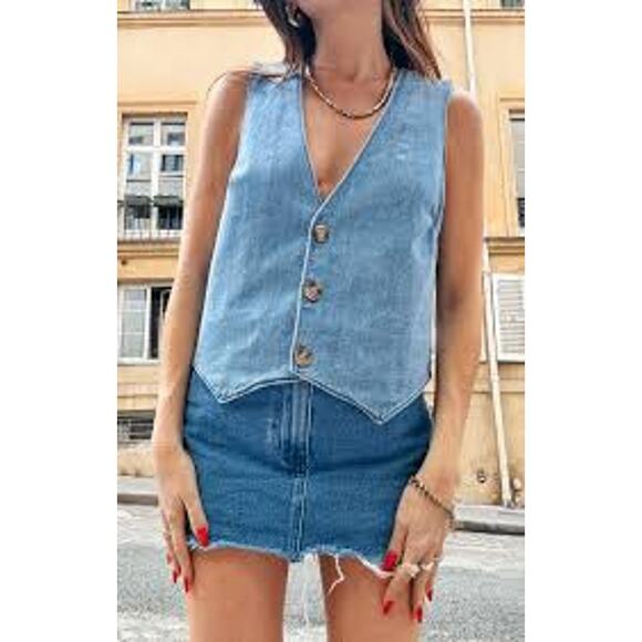 NEW Show Me Your Mumu Vacay Vest Saltwater Size Large - Picture 1 of 6